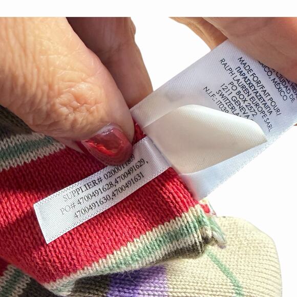 RALPH LAUREN CHAPS PETITE STRIPED SWEATER BOHO WESTERN LACE UP SOUTHWEST SZ S P - Picture 7 of 7